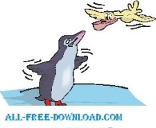 free vector Penguin Trying to Fly