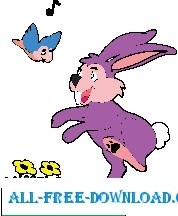 free vector Rabbit and Bluebird