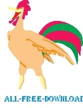 free vector Rooster Crowing 2