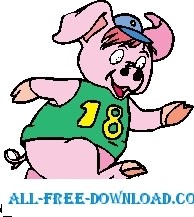 free vector Pig Running