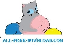 free vector Kitten and Yarn