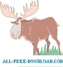 free vector Moose Walking