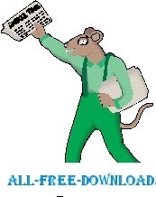 free vector Mouse with Newspapers