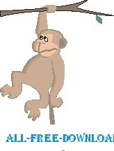 free vector Monkey Hanging on Tree 3