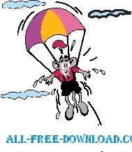 free vector Mouse Skydiving