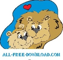 free vector Lions in Love