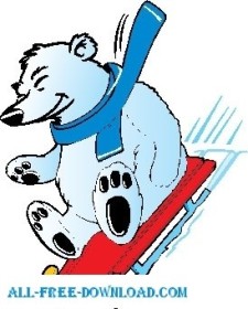 free vector Polar Bear Sledding