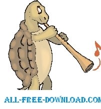 free vector Tortoise Playing Horn