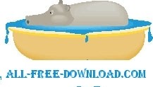 free vector Hippo Bathing 3