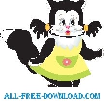free vector Kitten in Dress