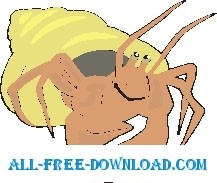free vector Hermit Crab Happy
