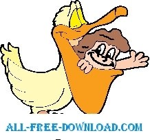 free vector Pelican and Girl