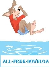 free vector Wolf Jumping in Water