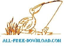 free vector Pelican Fishing 4
