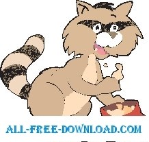 free vector Raccoon Eating Chips