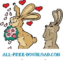 free vector Rabbits in Love