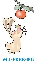 free vector Rabbit with Apple 2