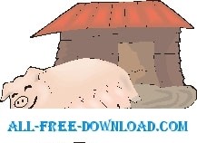 free vector Pig Feeding Piglets 2