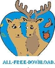 free vector Moose in Love
