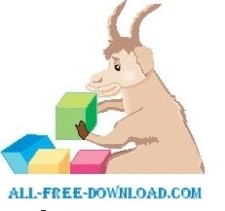 free vector Goat with Blocks