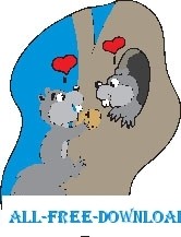 free vector Squirrels in Love