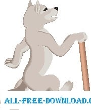 free vector Wolf with Stick
