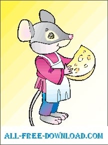 free vector Mouse and Cheese 06