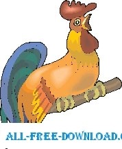 free vector Rooster Crowing 5