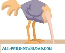 free vector Ostrich Head in Sand 3