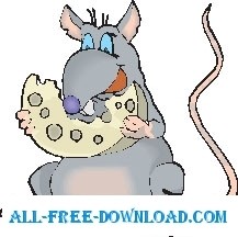 free vector Rat Eating Cheese 1