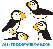 free vector Puffins