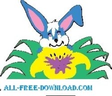 free vector Rabbit and Flower