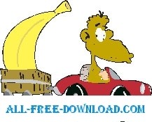 free vector Monkey with Large Banana 1