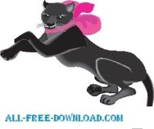 free vector Panther Wearing Bow