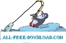 free vector Penguin Fishing 3