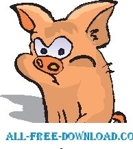 free vector Pig Pouting