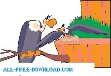 free vector Vulture Mother and Chick
