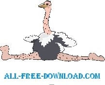 free vector Ostrich Leaping