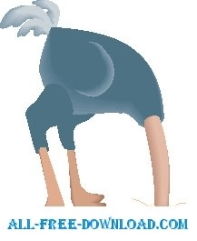 free vector Ostrich Head in Sand 4