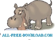 free vector Hippo Drinking
