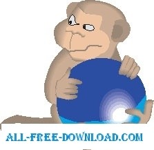 free vector Monkey with Ball