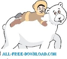 free vector Polar Bear and Boy