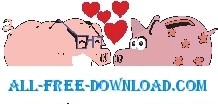 free vector Pigs in Love