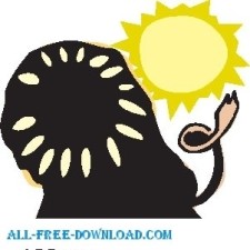 free vector Lion and Sun