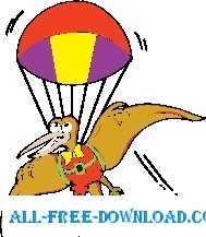 free vector Pteradactyl with Parachute