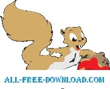 free vector Squirrel with Acorn 4