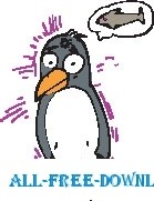 free vector Penguin Thinking of Fish