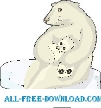 free vector Polar Bear and Cub
