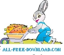 free vector Rabbit with Carrots 1