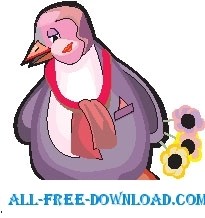 free vector Penguin Shy